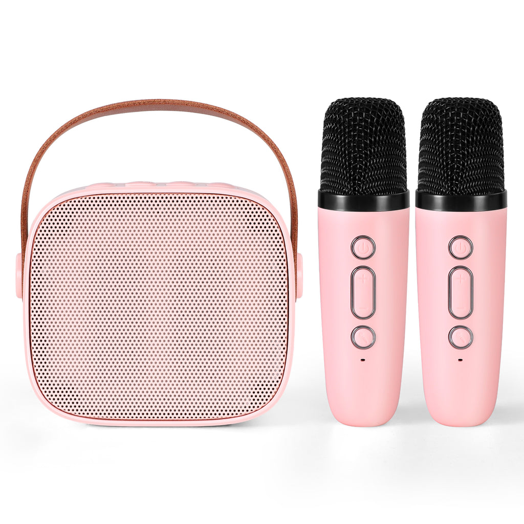 Alpha Mini Portable Karaoke Machine for Adults Kids with 2 Wireless Microphones - Bens Market Place