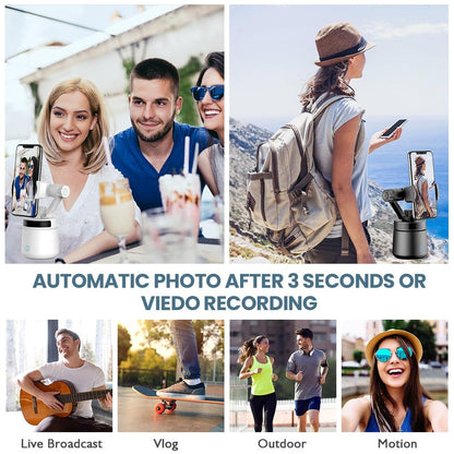 360 Degree Intelligent Tracking Tripod Head - White-1964932159928143876