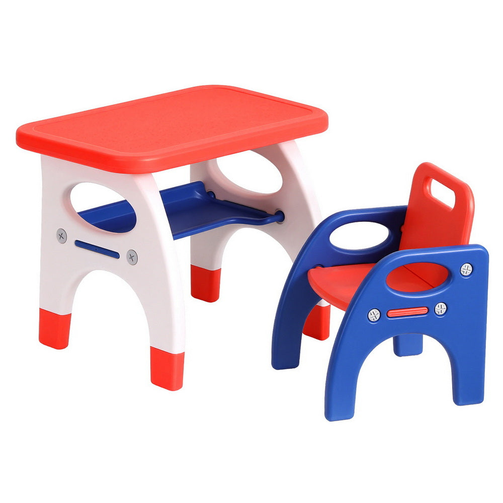 Keezi Kids Table and Chair Set HDPE Toddler Activity Play Set Orange/Yellow