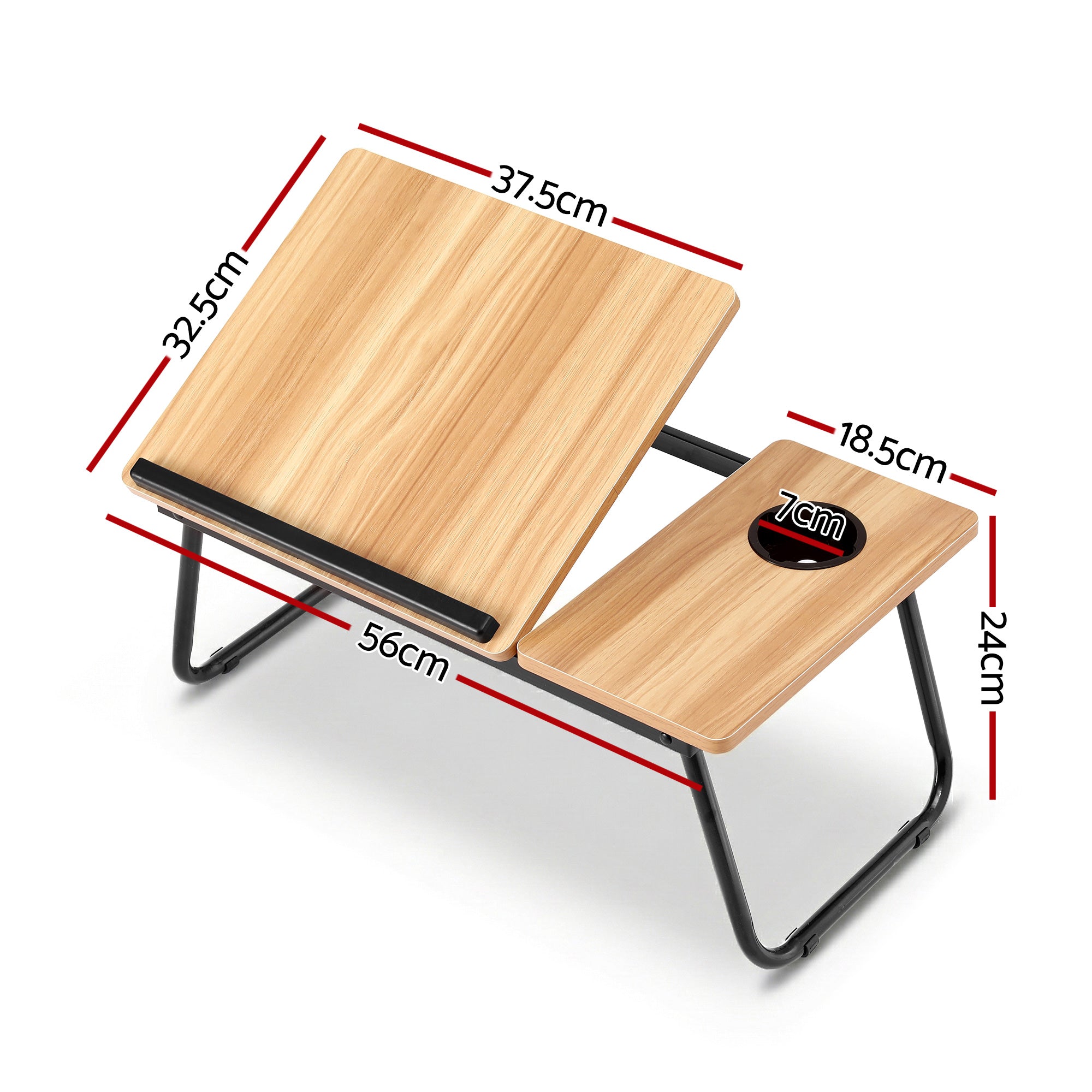 Artiss Laptop Desk Bed Table Foldable Portable Desktop Oak - Bens Market Place