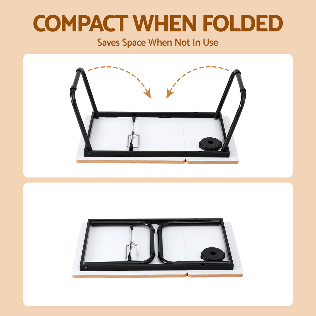 Artiss Laptop Desk Bed Table Foldable Portable Desktop Oak - Bens Market Place