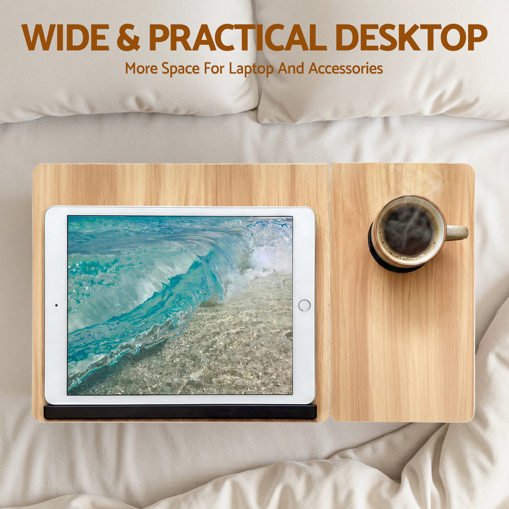 Artiss Laptop Desk Bed Table Foldable Portable Desktop Oak - Bens Market Place