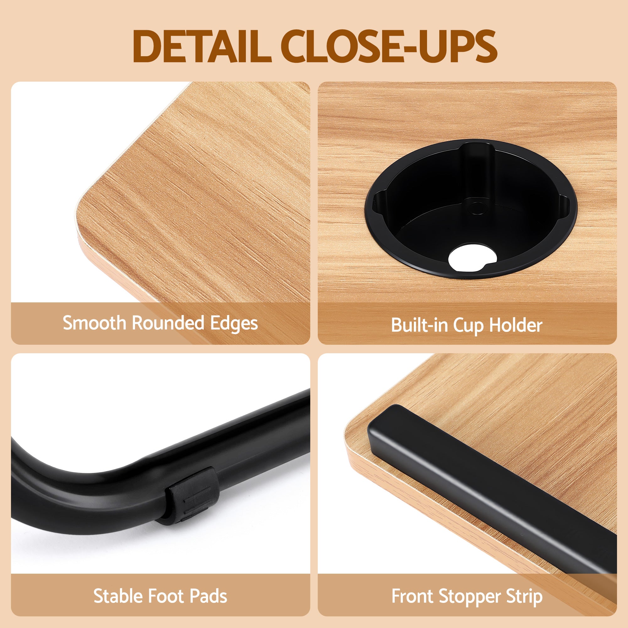 Artiss Laptop Desk Bed Table Foldable Portable Desktop Oak - Bens Market Place