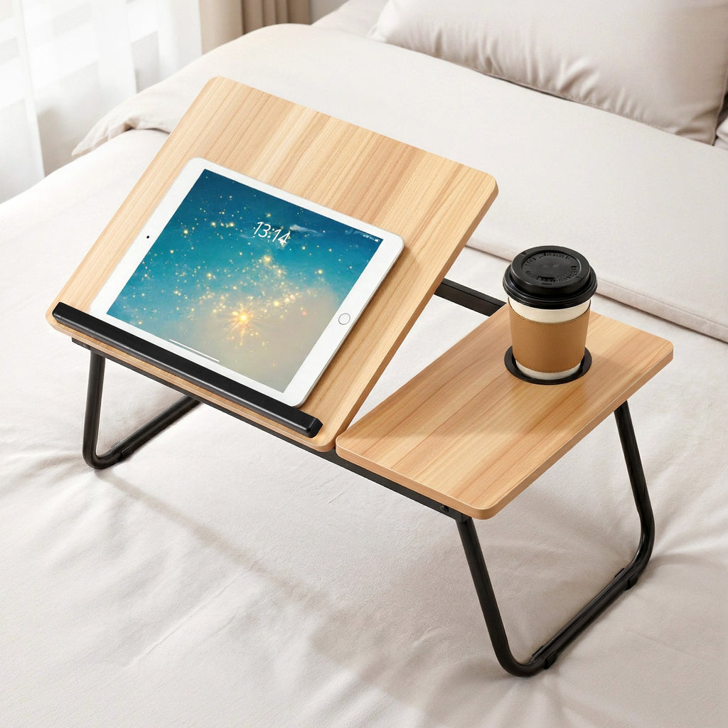 Artiss Laptop Desk Bed Table Foldable Portable Desktop Oak - Bens Market Place