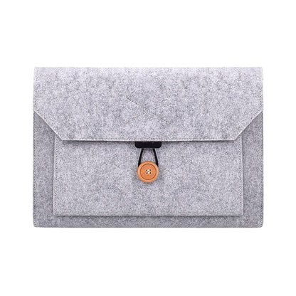 15.4 Inch Grey Felt Laptop Inner Bag With Multi-Purpose Button-1915196556651401217