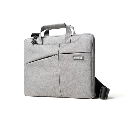 Multi-Functional 14-15.4 Inch Laptop Handbag With Trolley Case Belt - Grey-1915196552977190912
