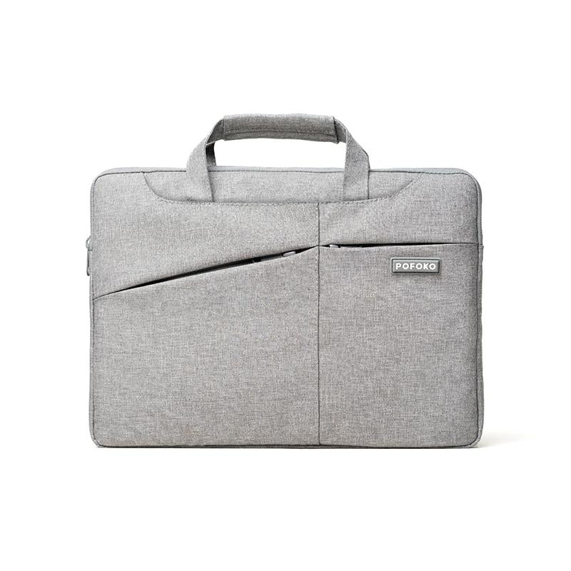 Multi-Functional 14-15.4 Inch Laptop Handbag With Trolley Case Belt - Grey-1915196552977190913