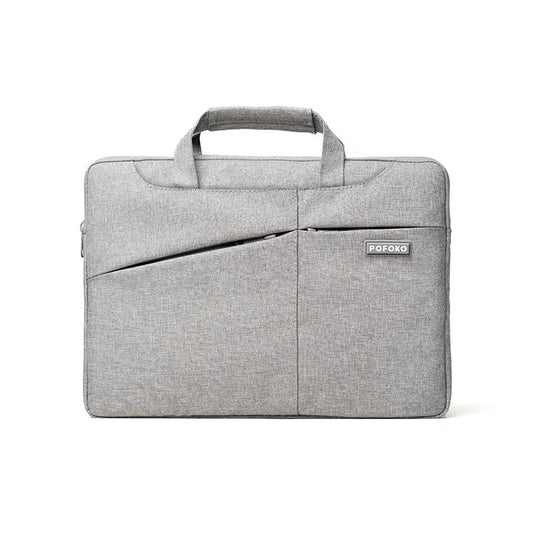 Multi-Functional 14-15.4 Inch Laptop Handbag With Trolley Case Belt - Grey-1915196552977190913