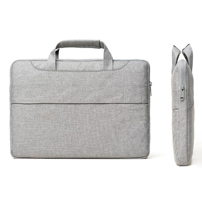 Multi-Functional 14-15.4 Inch Laptop Handbag With Trolley Case Belt - Grey-1915196552977190915