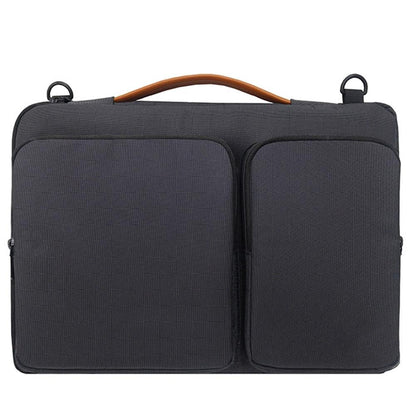 Waterproof Nylon Laptop Handbag With Trolley Strap - Fits 13-14 Inch Laptops - Black-1915196679712280576