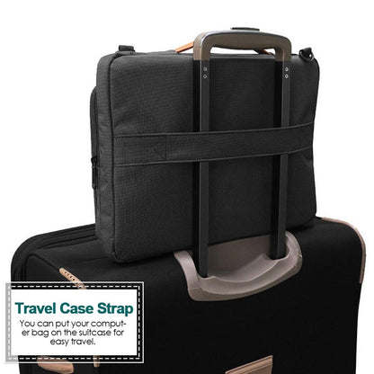 Waterproof Nylon Laptop Handbag With Trolley Strap - Fits 15-15.6 Laptops - Black-1915196705771491334