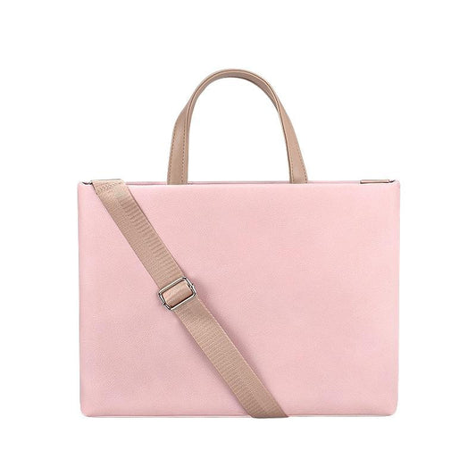 13.3 Inch Pink Laptop Crossbody Bag - Waterproof Pu Material-1915196536015425537