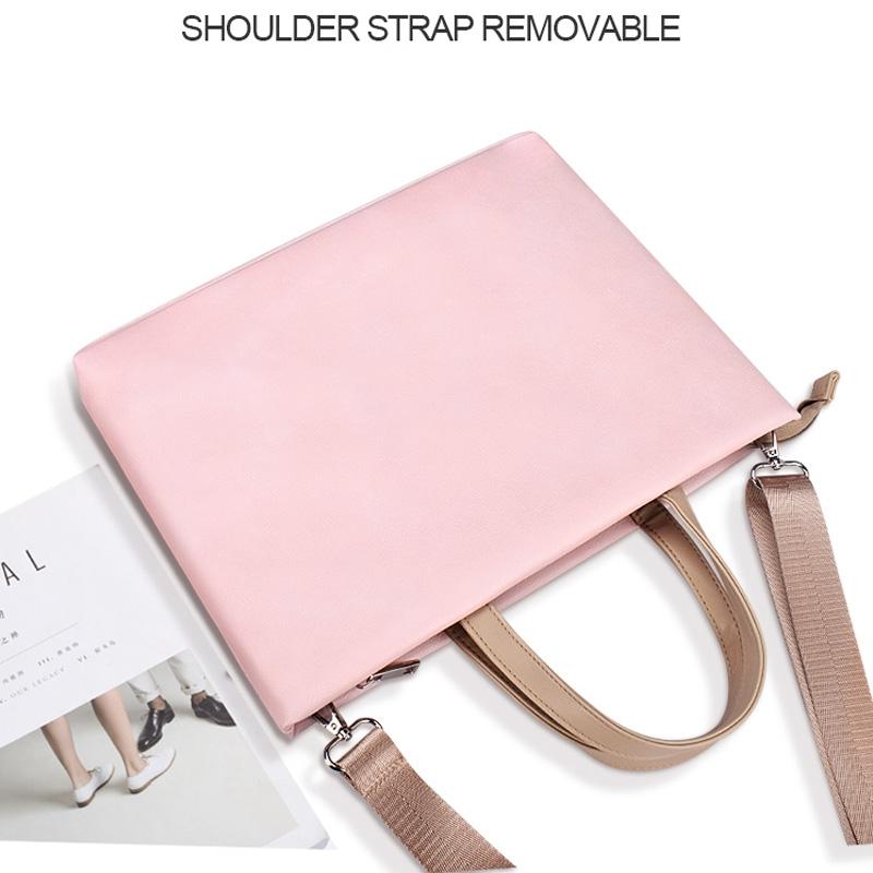 13.3 Inch Pink Laptop Crossbody Bag - Waterproof Pu Material-1915196536015425538