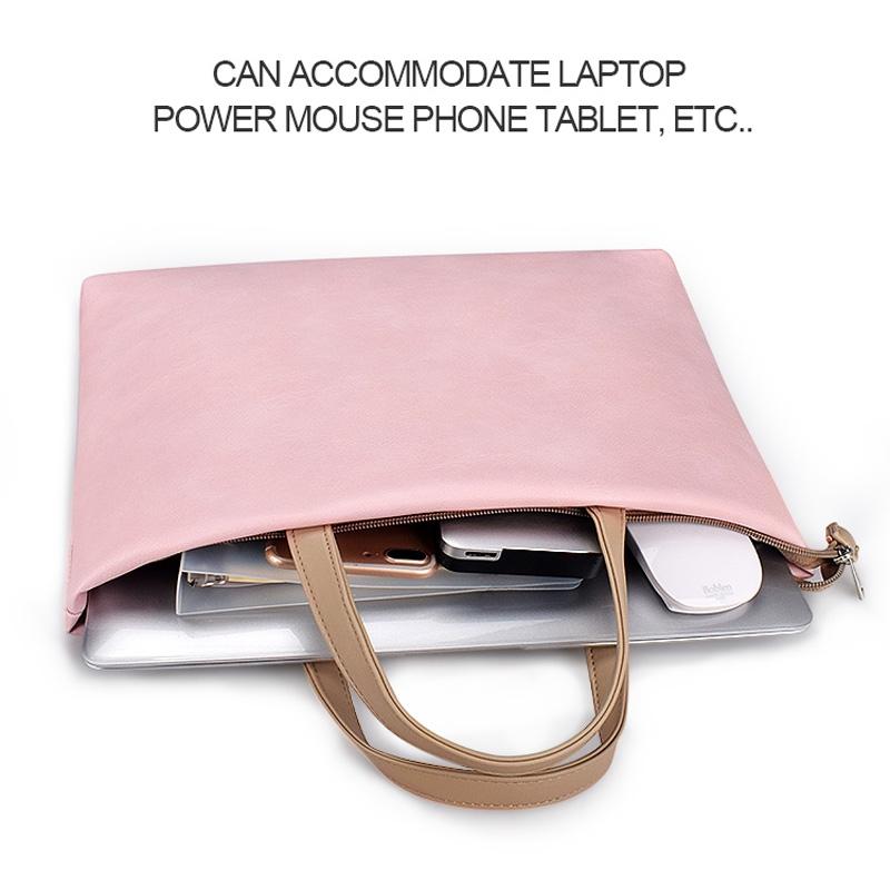 13.3 Inch Pink Laptop Crossbody Bag - Waterproof Pu Material-1915196536015425539