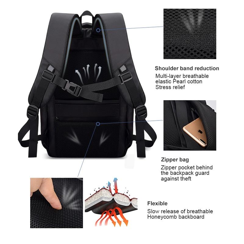 Waterproof Laptop Backpack With Usb Interface For 15 Laptops - Black-1915196721676292102