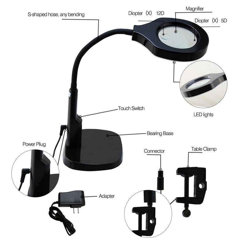 Adjustable Led Desk Magnifier Lamp For 220V Voltage-1915198035885953029