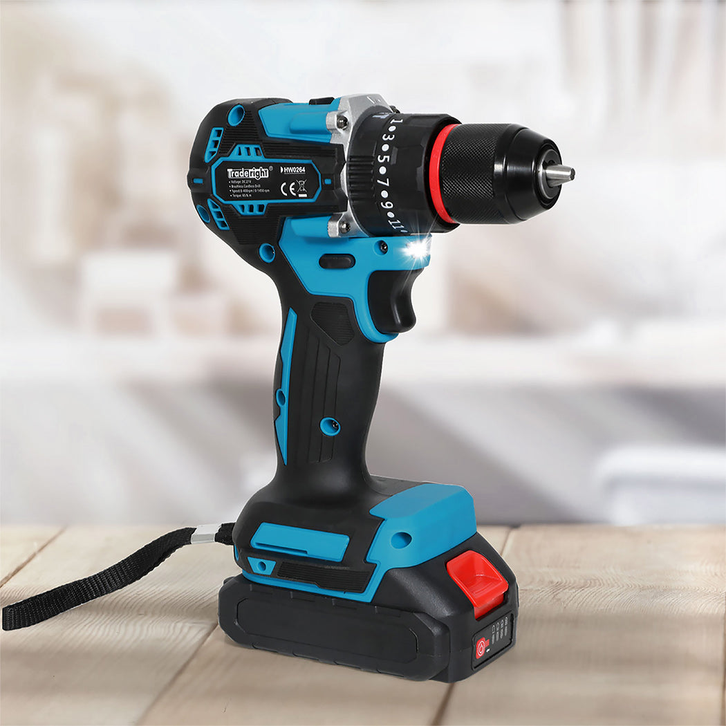 Traderight 21V Cordless Impact Drill with LED Light-1973194184991051782