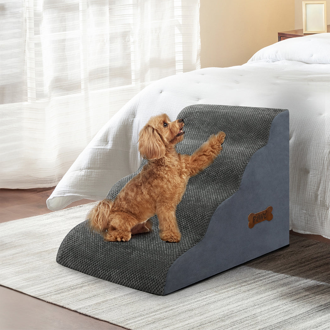 Pawz 4 Steps Pet Stairs Dog Ramp High Density Foam Grey-1973193539760295942