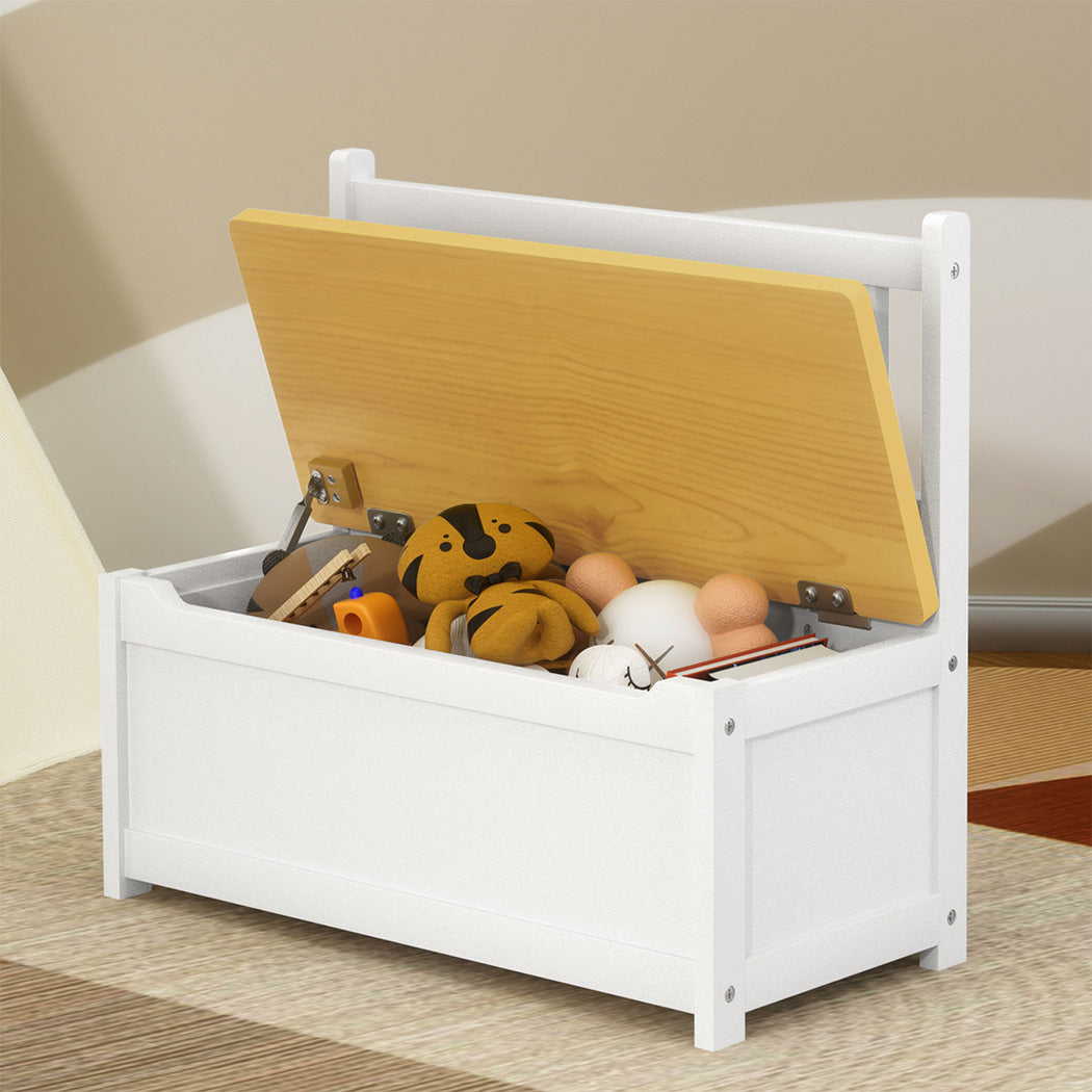 Levede 2-In-1 Kids Toys Storage Bench Box Wooden Chair-1973193545166753798