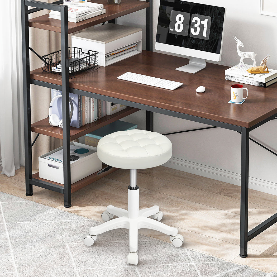 Levede 2x Rolling Bar Stool Swivel Salon SPA Chair Beige-1973194181673357318