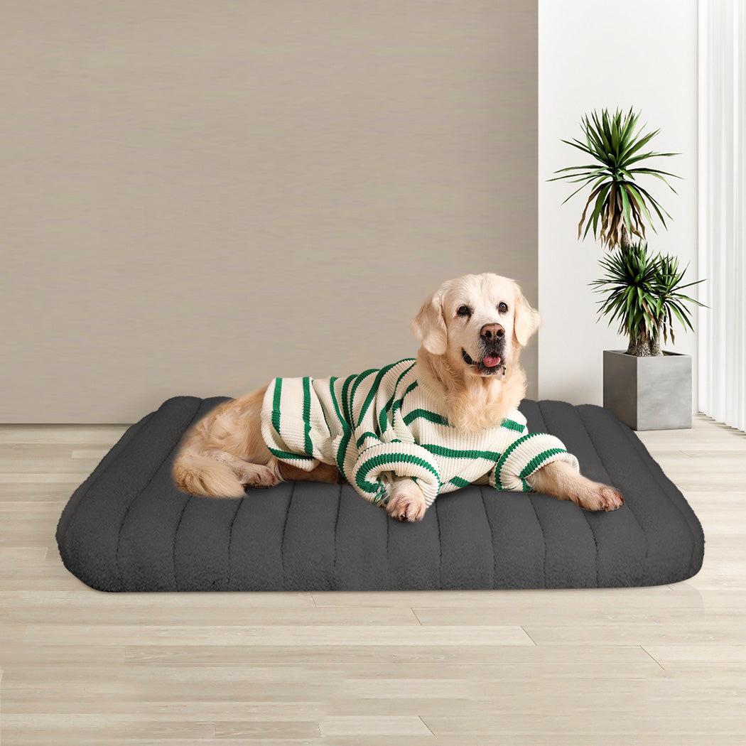 Pawz XL Size Orthopedic Dog Bed with Sherpa Plush Removable Cover in Grey-1973193542683725830