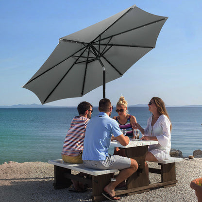 Centra 3M Outdoor Patio Umbrella Solar LED Light Grey-1973193576061997058