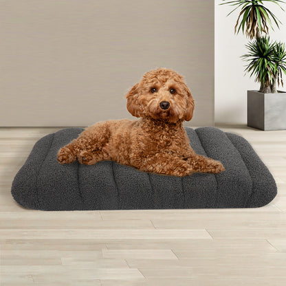 Pawz M Size Orthopedic Dog Bed with Sherpa Plush Removable Cover in Grey-1975420345087299590