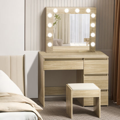 Levede Dressing Table Stool Set Makeup Mirror Led-1975420368009170952