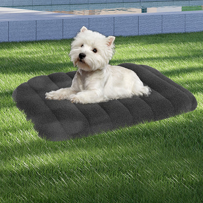 Pawz M Size Orthopedic Dog Bed with Sherpa Plush Removable Cover in Grey-1975420345087299591