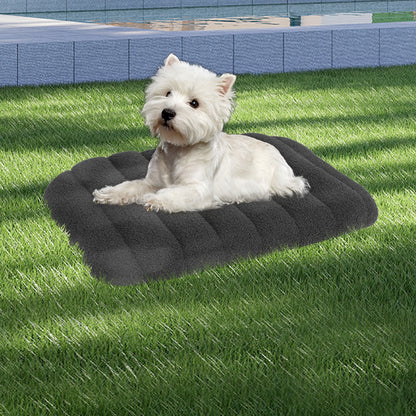 Pawz S Size Orthopedic Dog Bed with Sherpa Plush Removable Cover in Grey-1975420345443815431