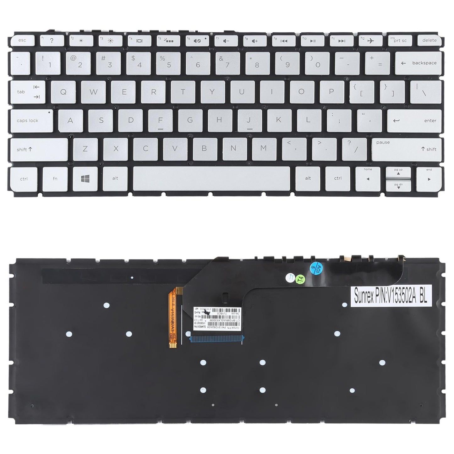 Silver Backlit Keyboard For Hp Envy 13-D Us Version-1915196594161061893