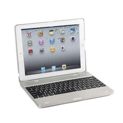 Aluminum Bluetooth Keyboard Tablet Case For Ipad 4 / 3 / 2 - Silver-1915196598778990595