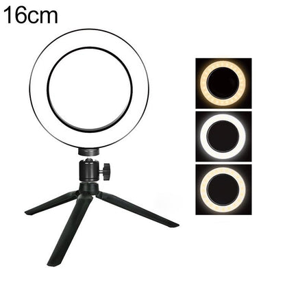 16Cm Dimmable Led Selfie Ring Light With Tripod-1915198068437946368