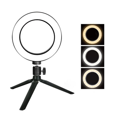 16Cm Dimmable Led Selfie Ring Light With Tripod-1915198068437946369