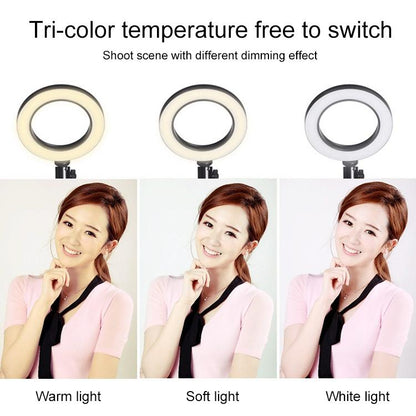 16Cm Dimmable Led Selfie Ring Light With Tripod-1915198068437946371