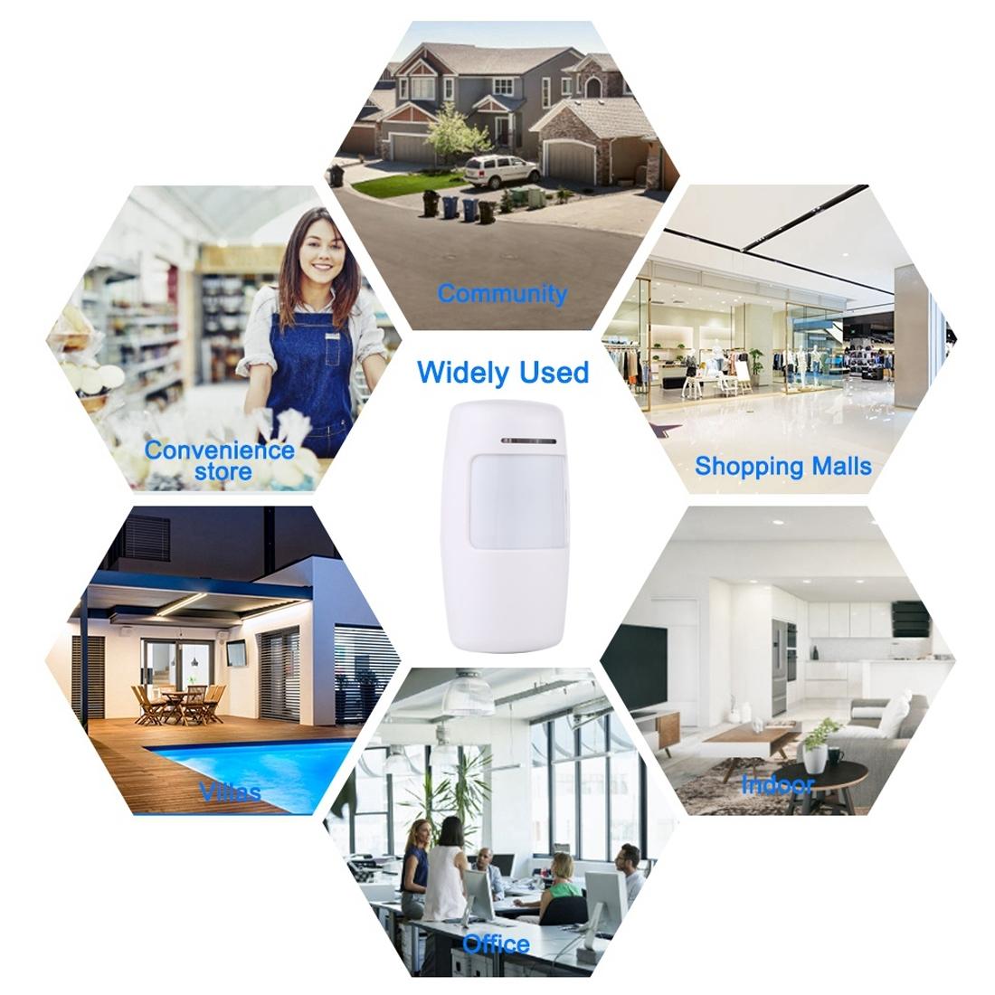 Wireless Wide Angle Pir Detector - 433Mhz White-1915196622044794888