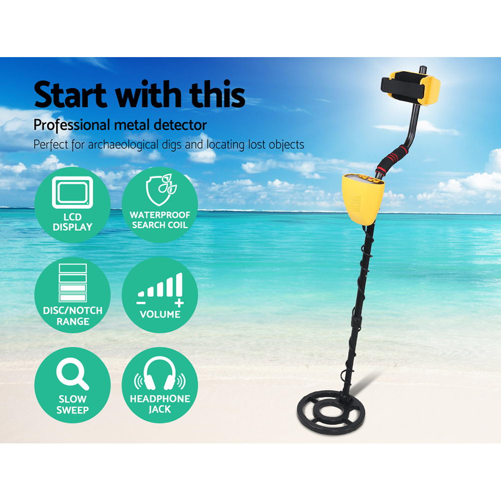 Metal Detector 180MM Deep Sensitive Waterproof Treasure Hunter Yellow