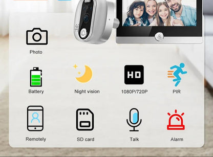 1080P Wifi Smart Doorbell With Motion Detection - 4.3 Inch Visual Display-1915197418807365633