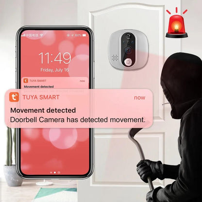 1080P Wifi Smart Doorbell With Motion Detection - 4.3 Inch Visual Display-1915197418807365635