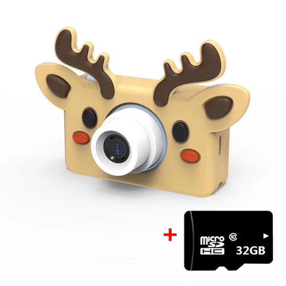 Mini Digital Sport Camera With 8.0Mp Lens 2.0 Screen Elk-Shaped Case & 32Gb Memory For Kids-1915196516360916992