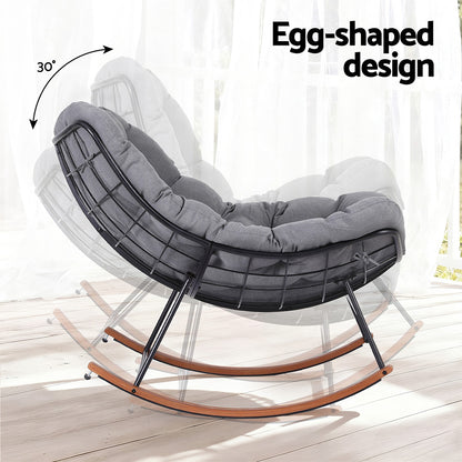 Gardeon Outdoor Rocking Chair Furniture Papasan Recliner Garden Patio Lounge Setting