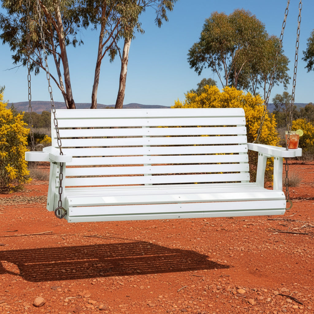 Gardeon Porch Swing Chair – Relax in Rustic Comfort with Cup Holder