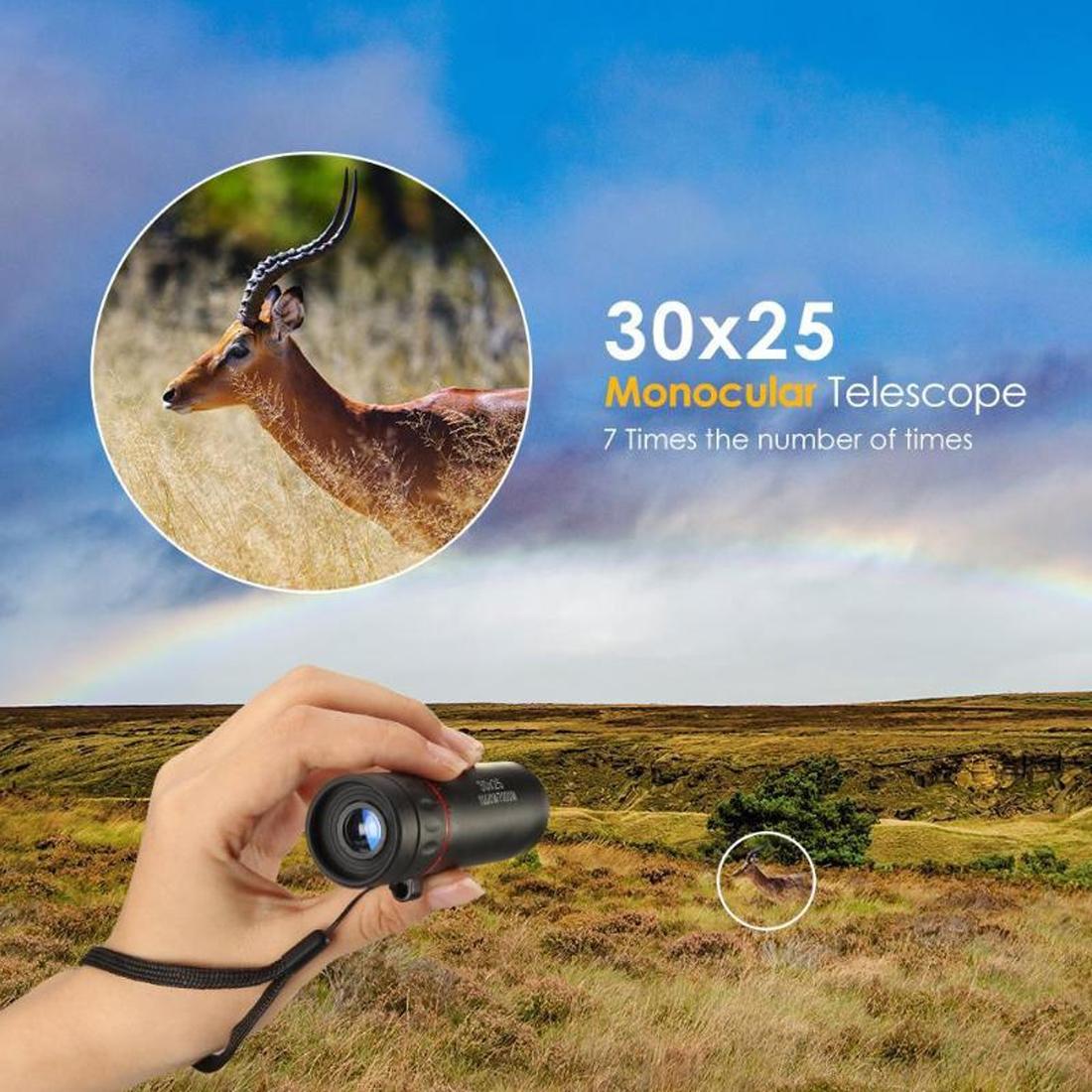Portable Mini Monocular Telescope - 30X25 - Black-1915196757986381829
