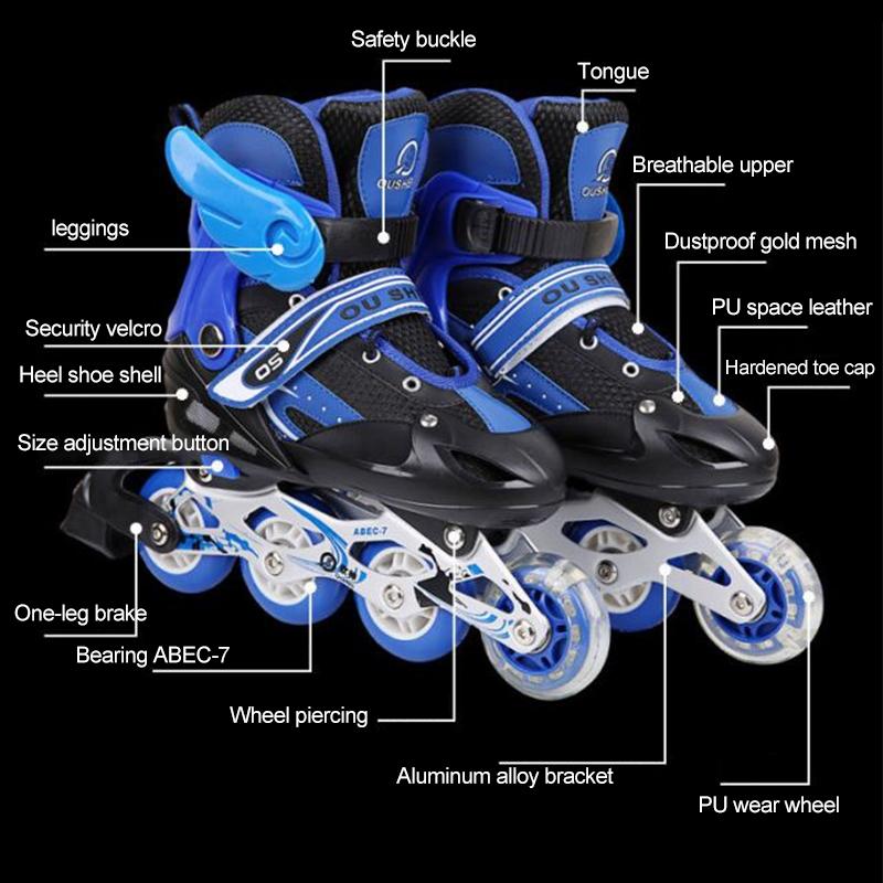 Adjustable Children'S Roller Skates Set - Black Size S-1915196737950191619
