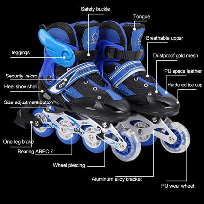 Adjustable Children'S Roller Skates Set - Black Size S-1915196737950191619