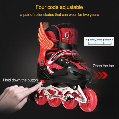 Adjustable Children'S Roller Skates Set - Black Size S-1915196737950191624