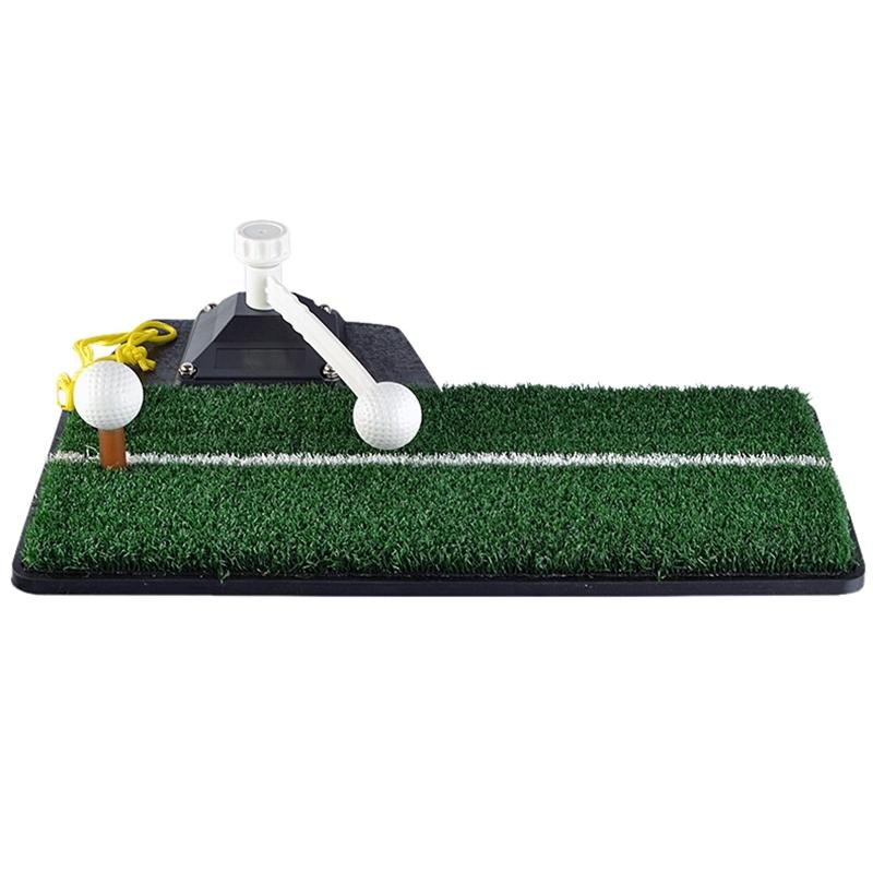 Portable Golf Putting Mat With Push Rod Trainer - 48X23Cm - Black-1915196774608408576