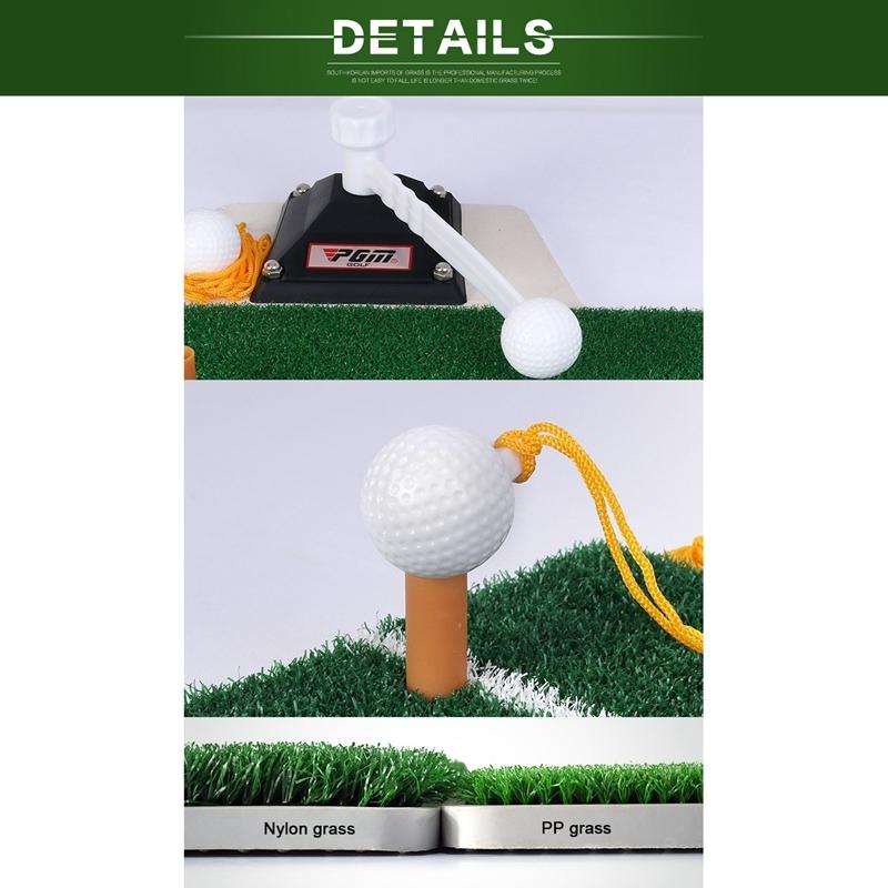 Portable Golf Putting Mat With Push Rod Trainer - 48X23Cm - Black-1915196774608408582