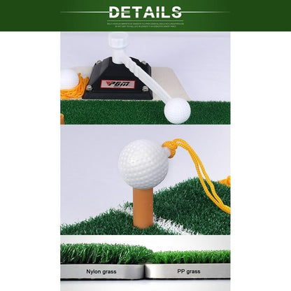 Portable Golf Putting Mat With Push Rod Trainer - 48X23Cm - Black-1915196774608408582