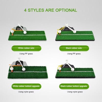 Portable Golf Putting Mat With Push Rod Trainer - 48X23Cm - Black-1915196774608408585